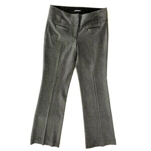 Express | Womens Editor Herringbone Pants Size 0 Black Straight Stretch